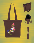 "In the Wildflowers" Whimsical Cat Graphic Tote Square