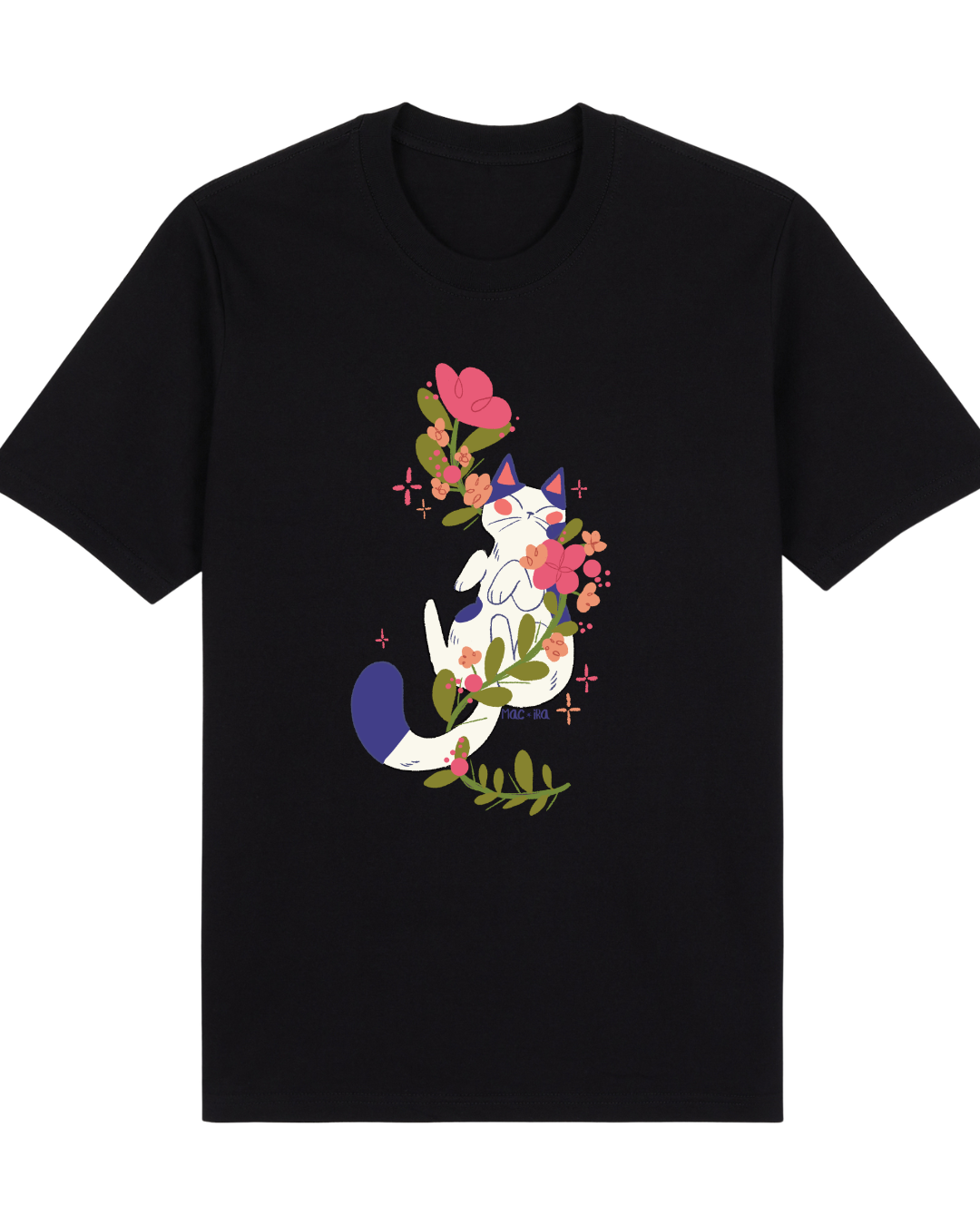 "In the Wildflowers" Whimsical Cat Graphic Tee